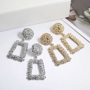 Gold Vintage Metal Drop Earrings